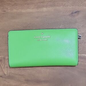 Kate Spade Madison Green Slim Bifold Wallet Like New